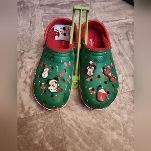 Disney Parks Christmas Crocs Fleece Mickey Holiday Lined Men